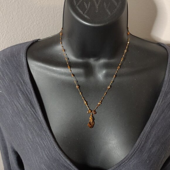 Cute 18 Inch Orange Glass Bead Necklace - Picture 12 of 13